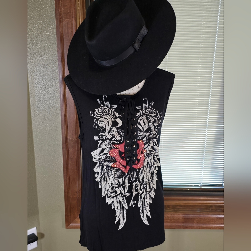 Rocker Western Style Lace-up Long Tank